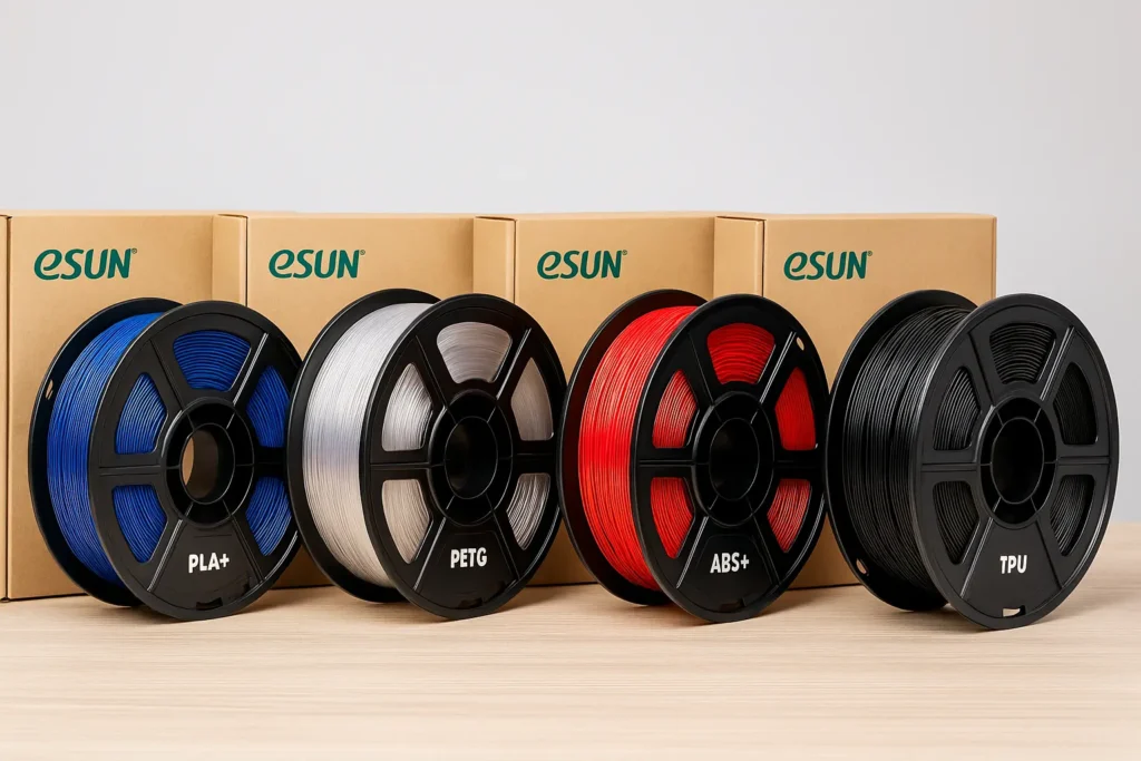 Bobines de filament 3D PLA, PETG, ABS et TPU en carton, disponibles chez Fenua 3D Créations à Tahiti