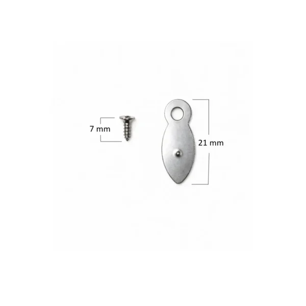 Dimensions de l’attache murale pour cadre : 21 mm avec vis de 7 mm