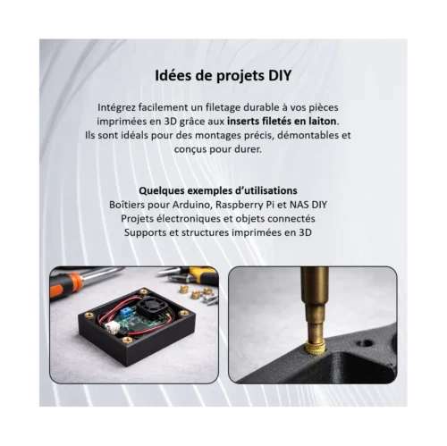Inserts filetés M3 dans boîtier Arduino imprimé en 3D