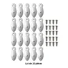 Lot de 20 attaches murales argentées avec vis pour cadres et tableaux