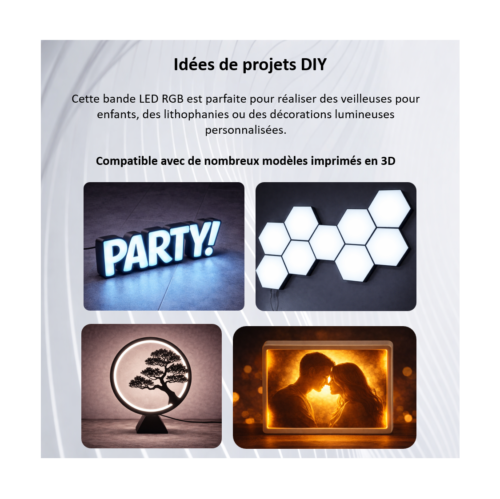 led-rgb-diy-new Bande LED RGB utilisée pour projets DIY et impression 3D