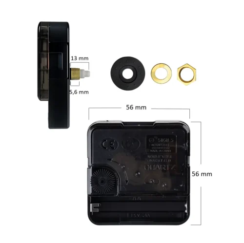 mecanisme-horloge-quartz-dimensions Dimensions du mécanisme d’horloge quartz pour projet DIY.