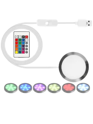 Mini spot LED RGB USB avec télécommande