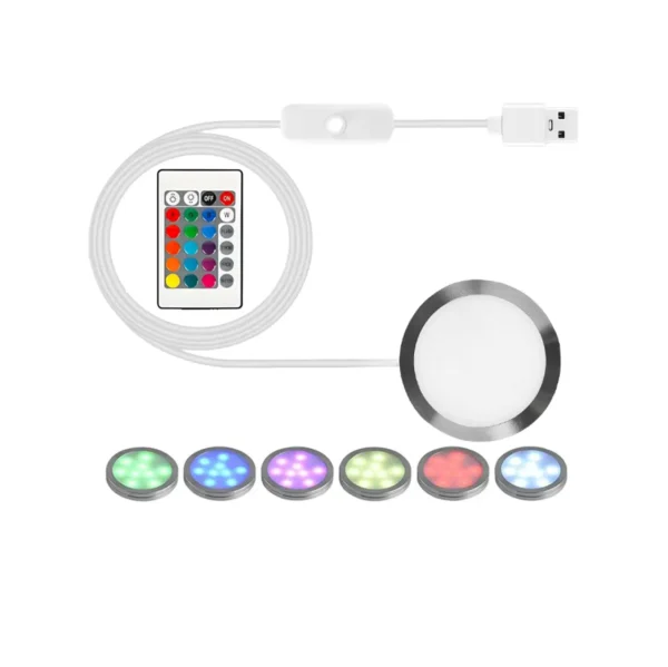 Mini spot LED RGB USB avec télécommande