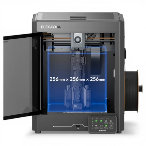 Elegoo Centauri Carbon imprimante 3D CoreXY volume 256x256x256 mm porte ouverte