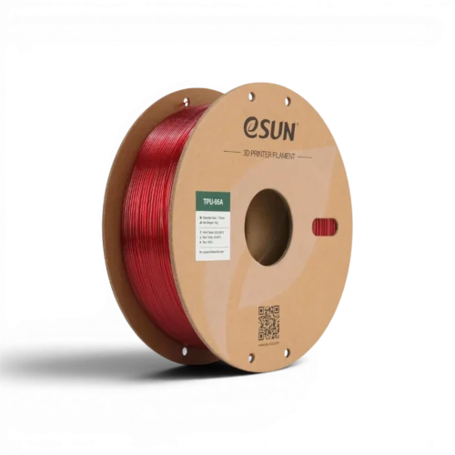 Filament eSUN TPU 95A Rouge translucide 1.75mm 1kg