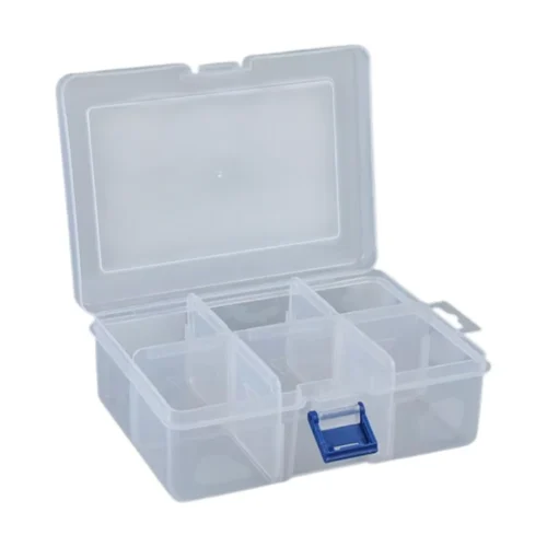 Boîte de Rangement Transparente – 6 Compartiments Modulables
