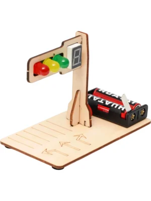 Kit électronique éducatif en bois avec LED et support de piles