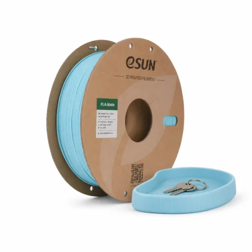 Bobine eSUN PLA Matte bleu clair et vide-poche imprimé en 3D