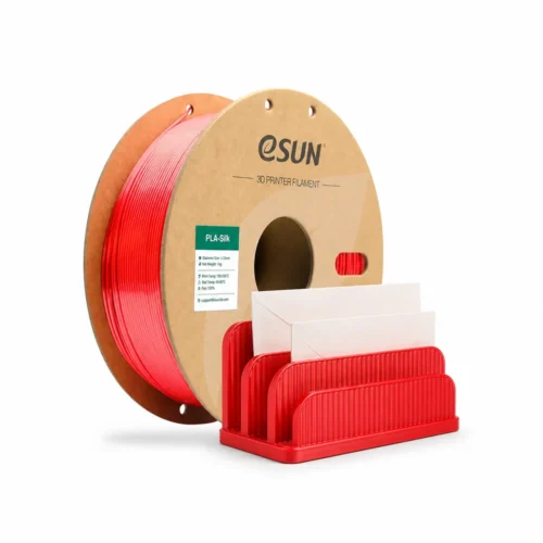 Bobine eSUN PLA Silk rouge et porte-courrier imprimé en 3D