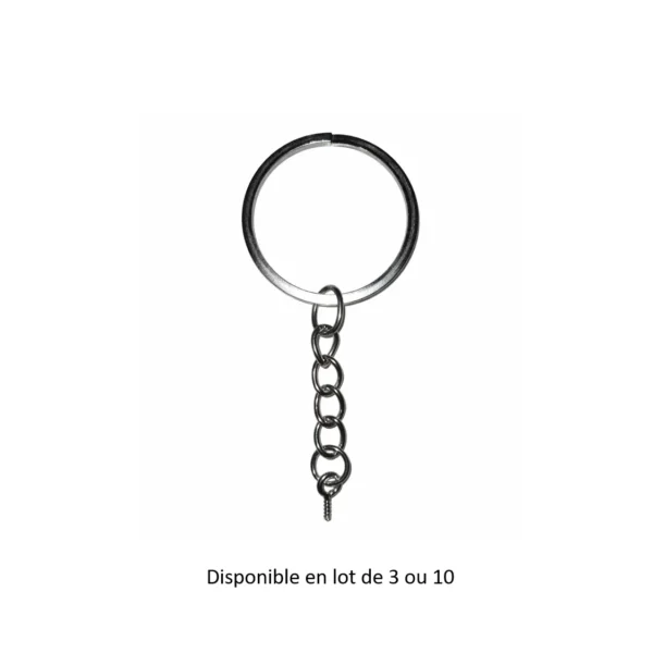 Porte-clés impression 3D métallique DIY avec chaîne