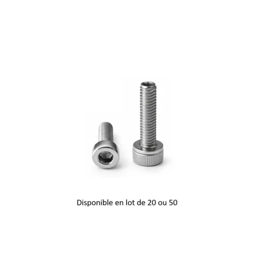 Vis hexagonales inox M3 – Lot de 20 ou 50 Vis hexagonales M3 en acier inoxydable, disponibles en lot de 20 ou 50 pour montage DIY et Arduino