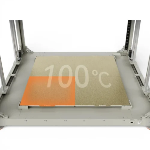 ELEGOO OrangeStorm Giga – plateau chauffant 100°C Plateau chauffant 100°C de l’imprimante 3D grand format ELEGOO OrangeStorm Giga