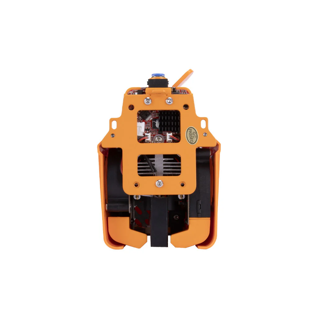 Vue arrière de la tête OrangeStorm Giga montrant ses fixations et ses composants