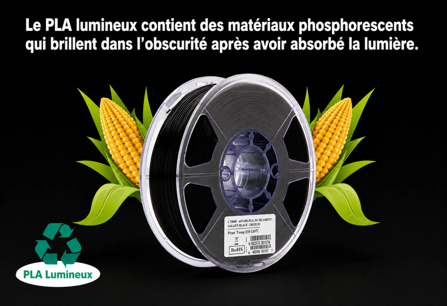 Caractéristiques du filament PLA-Stars noir Galaxy eSUN