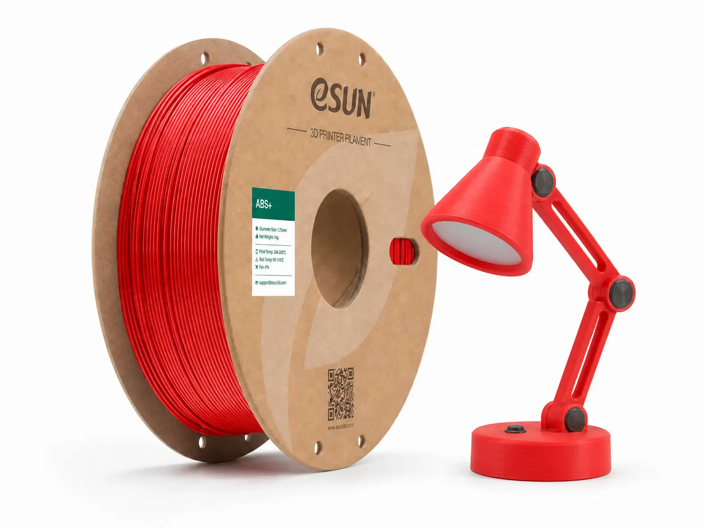 Lampe de bureau articulée rouge imprimée en ABS+