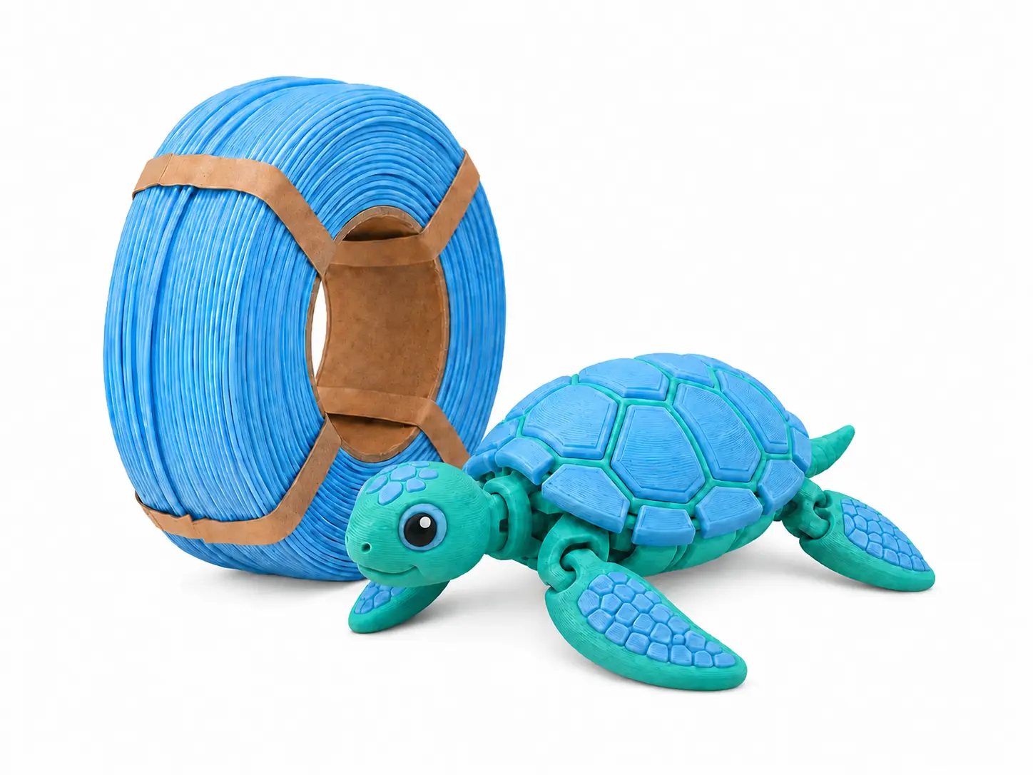 Tortue articulée bicolore imprimée en PLA Basic Refill