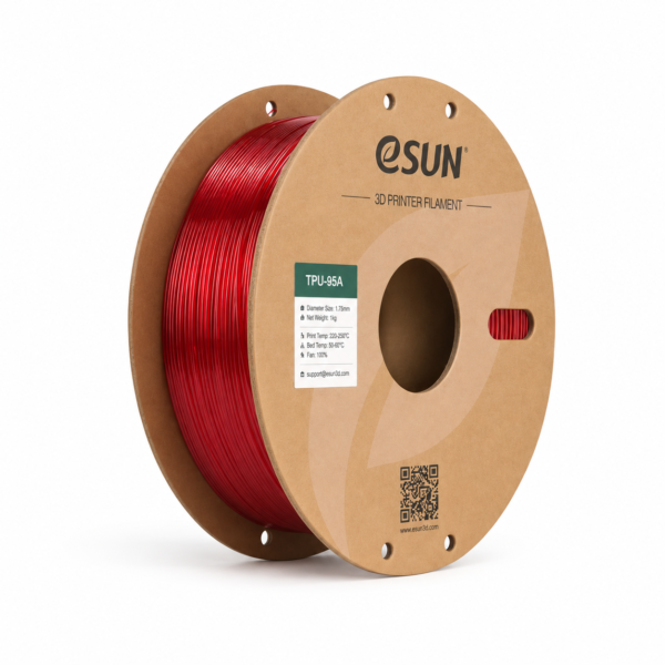 TPU 95A esun tpu 95a rouge translucide – bobine seule